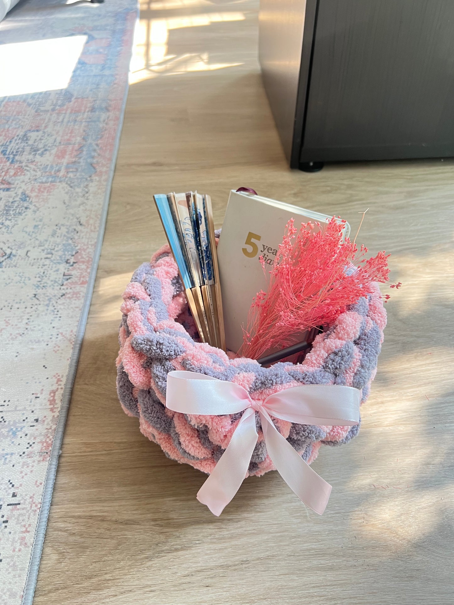 handmade crochet storage basket