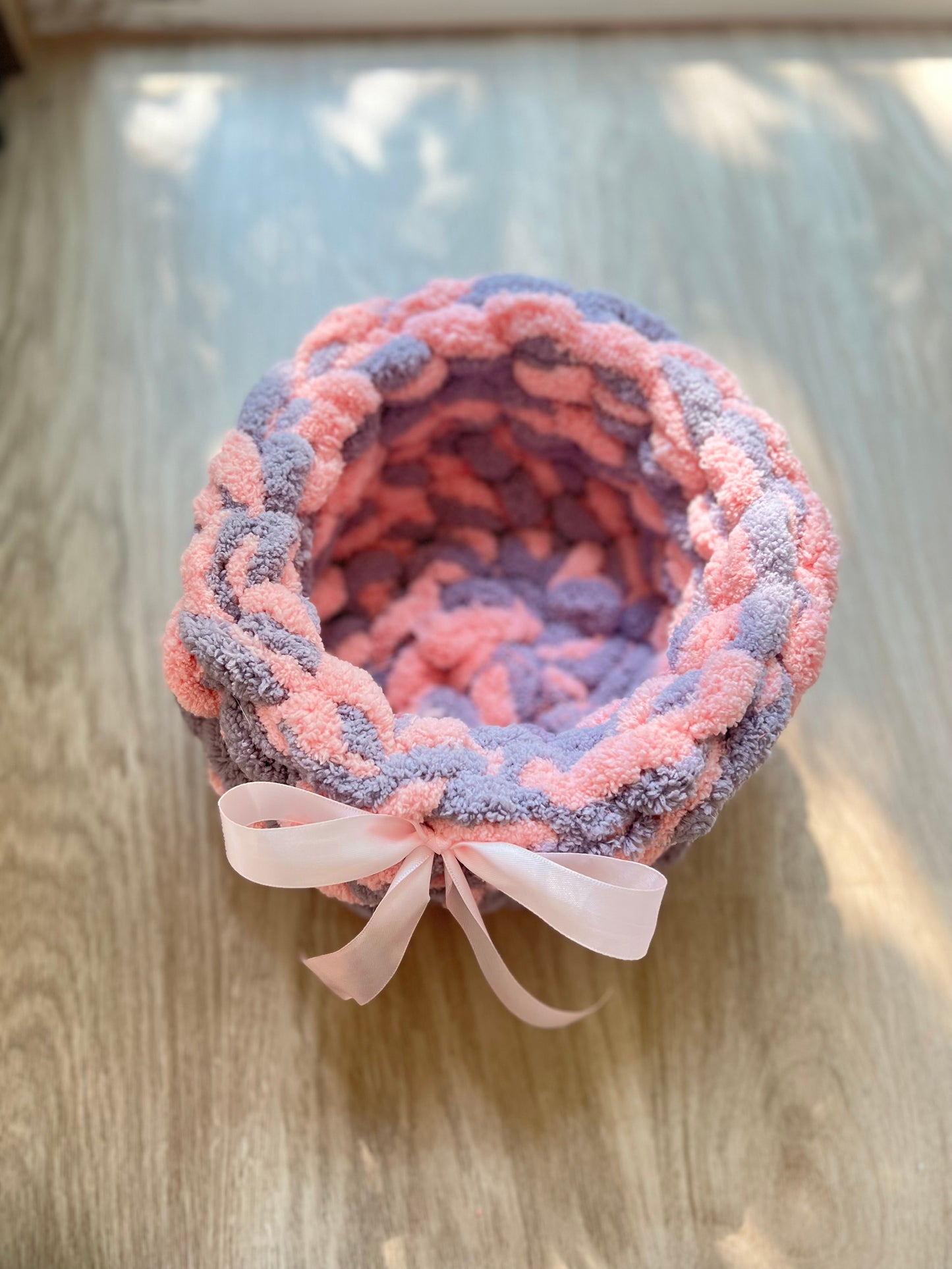 handmade crochet storage basket